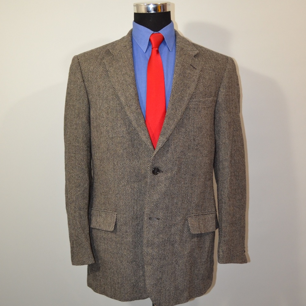 Grant Thomas 42L Sport Coat Blazer Suit Jacket Bla - Picture 1 of 8
